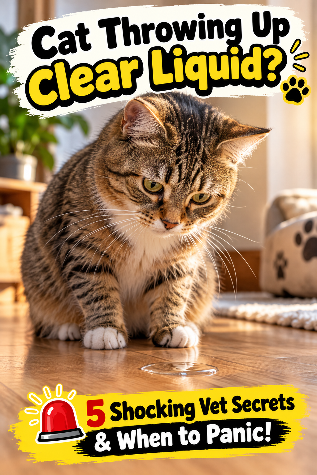 why is my cat throwing up clear liquid