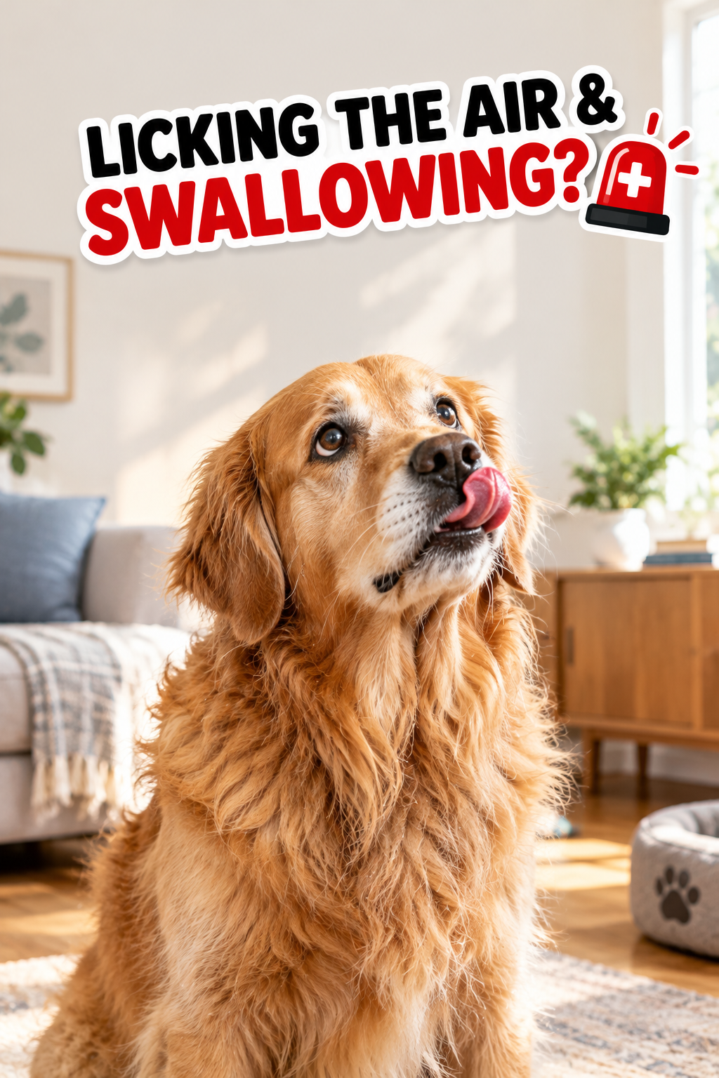 why is my dog licking the air and swallowing repeatedly
